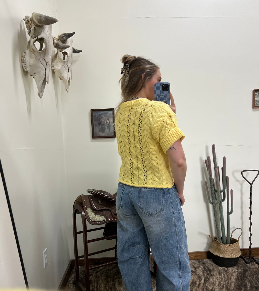 The Claire Sweater Top-Lemon