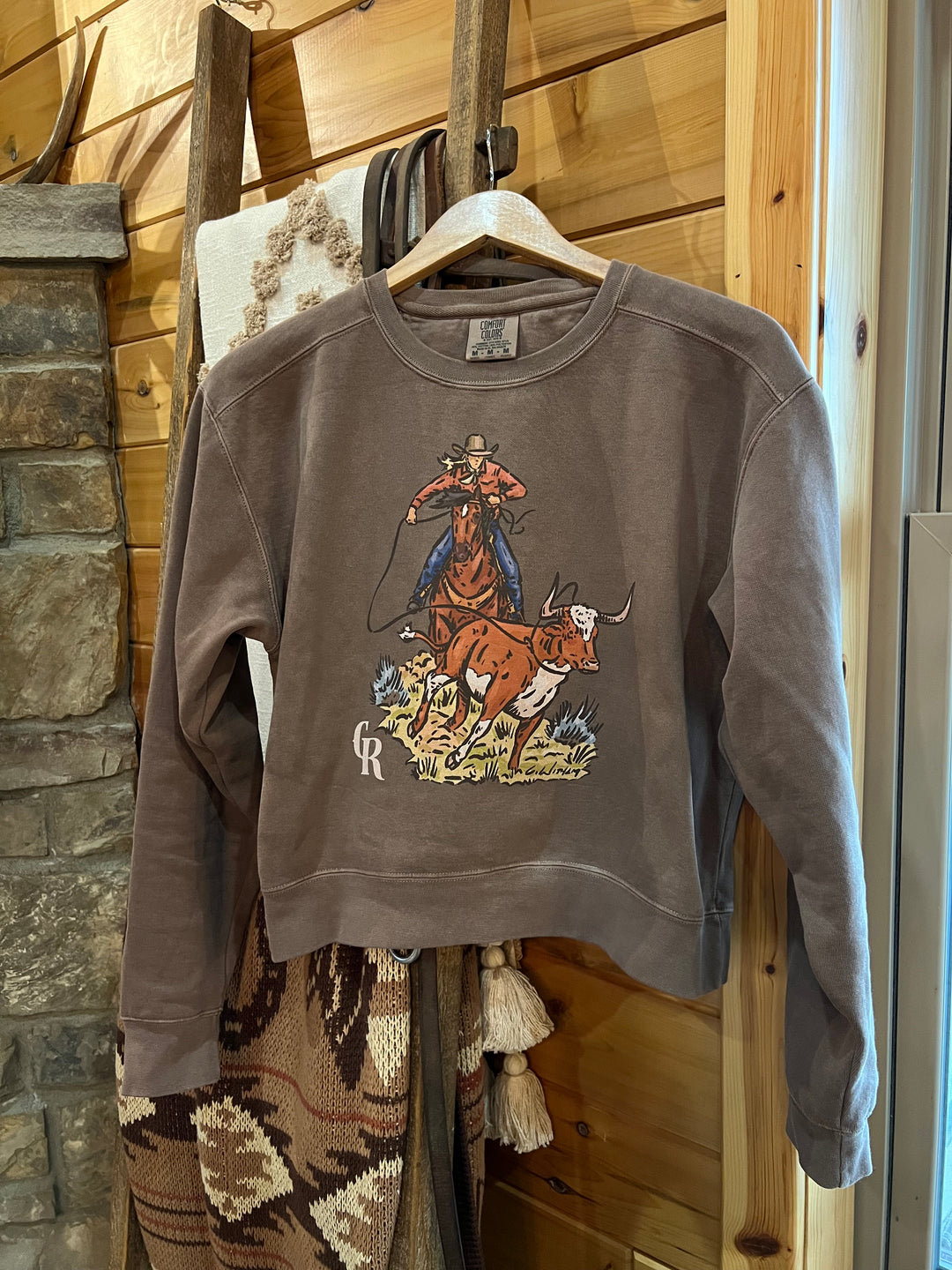 Branded Roping Crop Crewneck