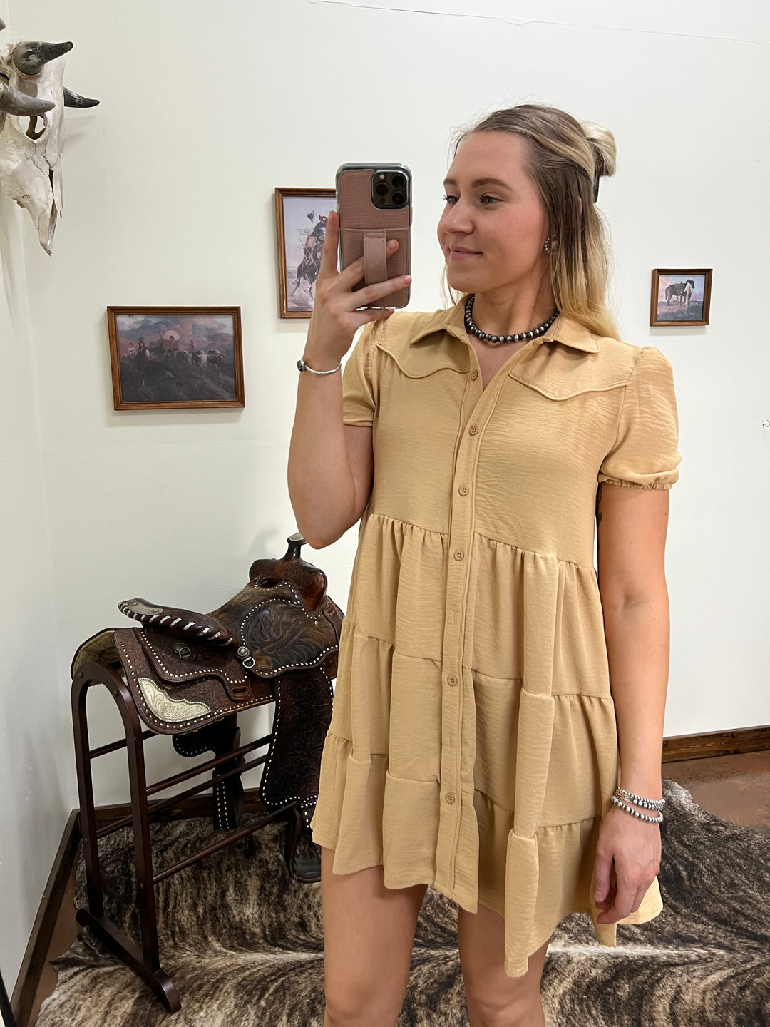 Beige Cowpoke Dress