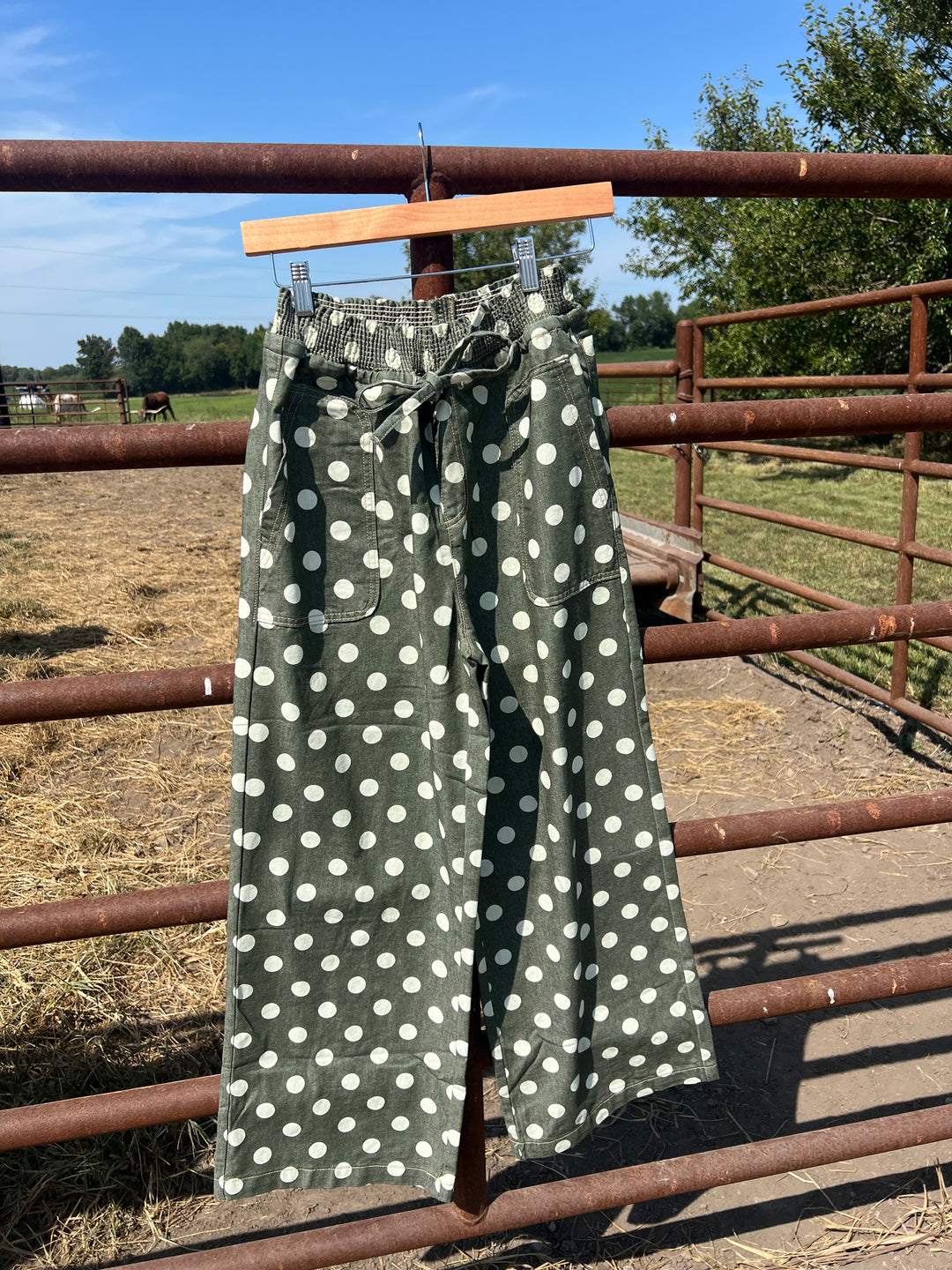 Olive  Polka Dot Pants