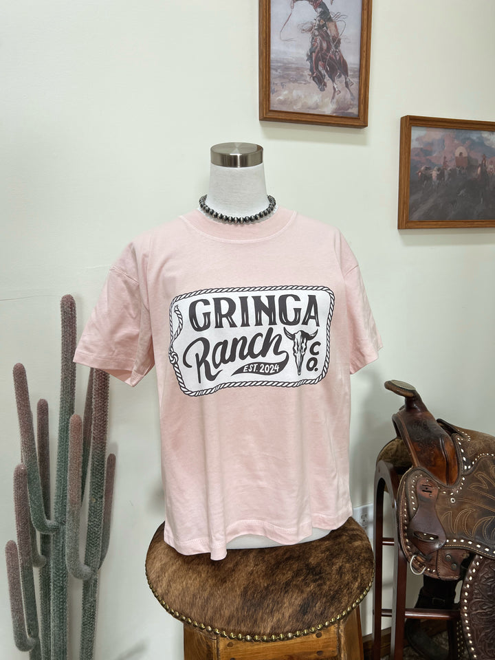 Gringa Ranch Logo T-Shirt-Blush