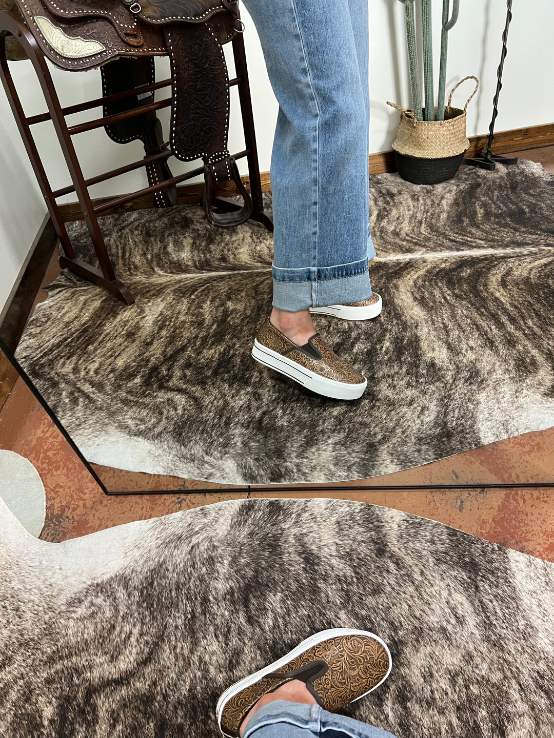 Ariat: Floral Emboss Slip On Shoes