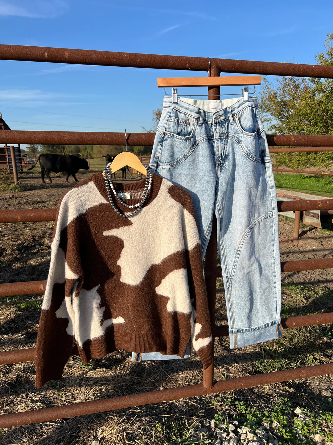 Cow Print Sweater