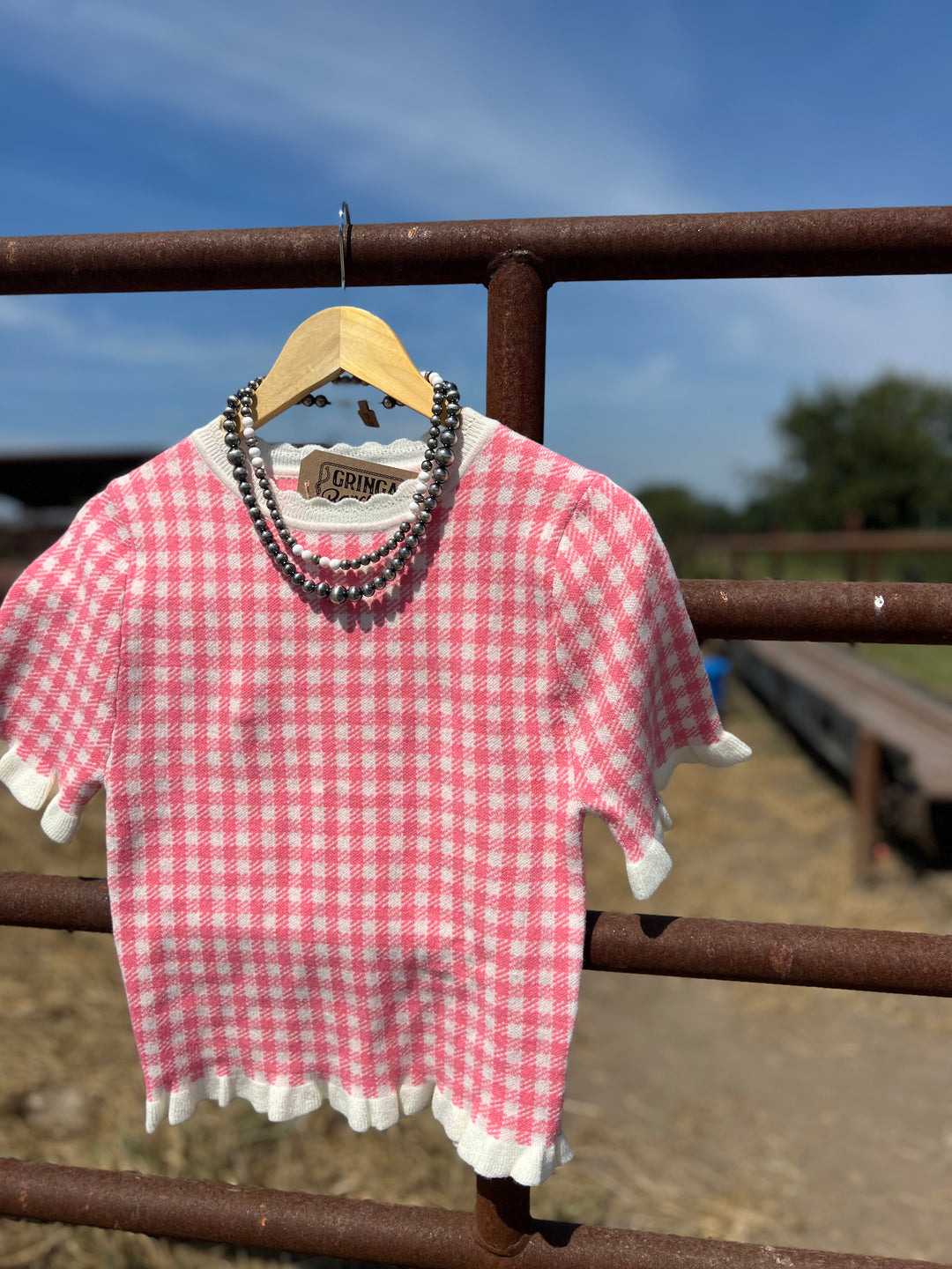 Gingham Sweater Top