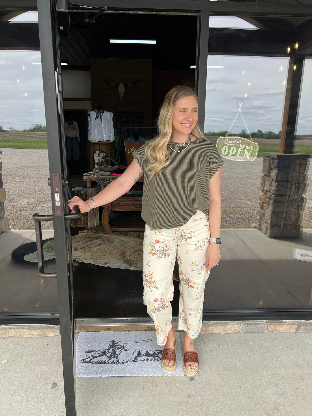 Floral Barrel Jeans