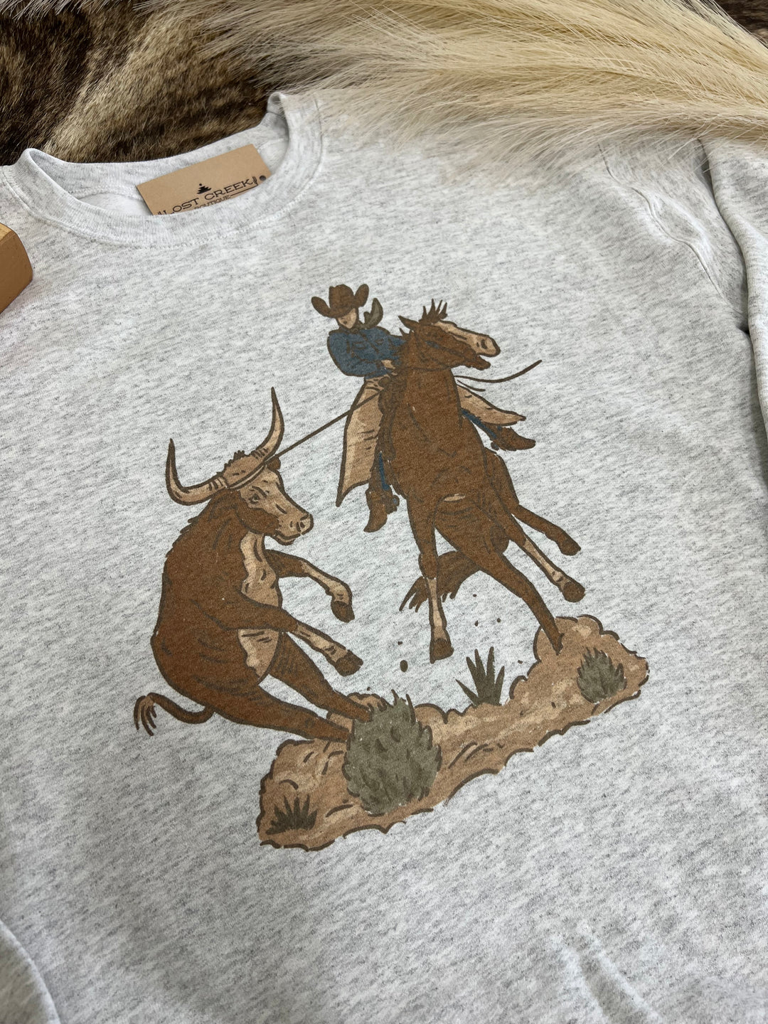 Steer Roper Crewneck-Ash