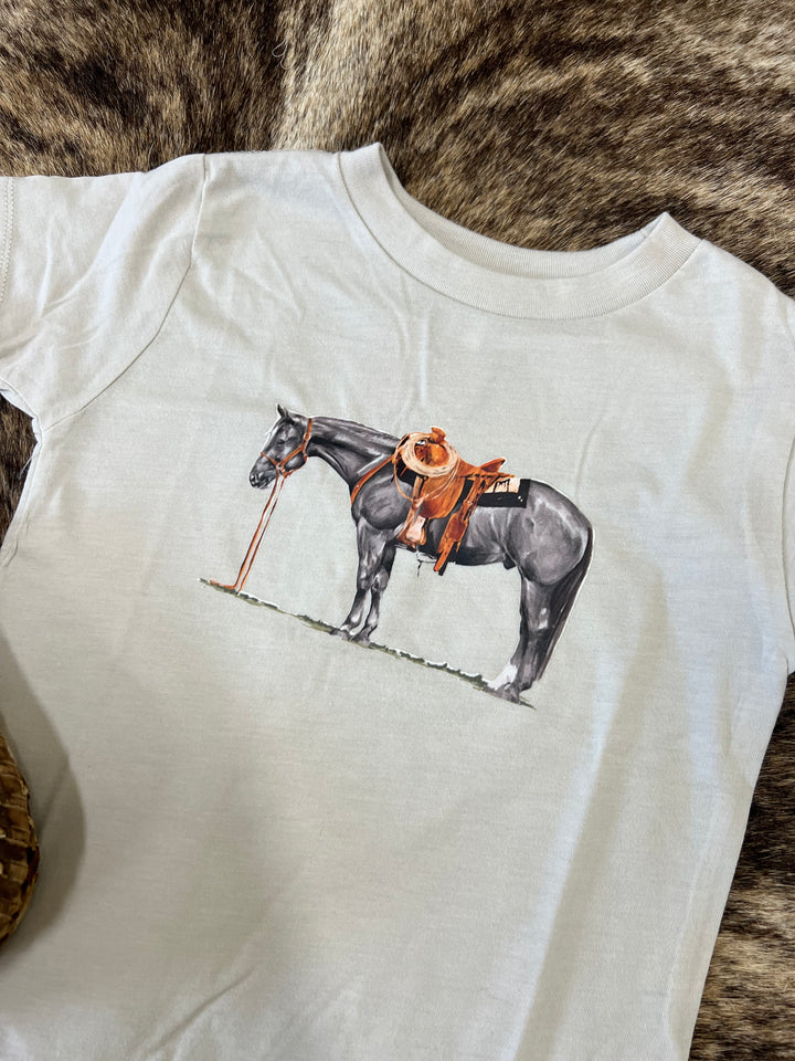Gray Cow Pony Toddler Tee