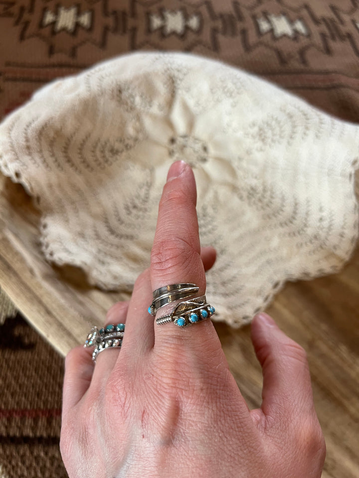 Turquoise Feather Ring