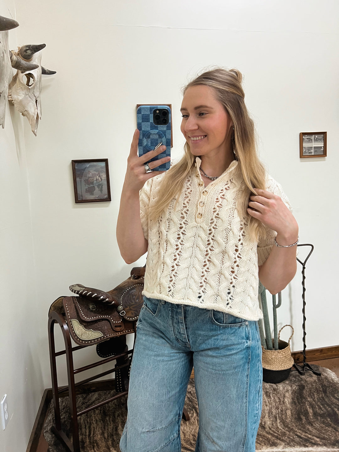 The Claire Sweater Top-Ivory