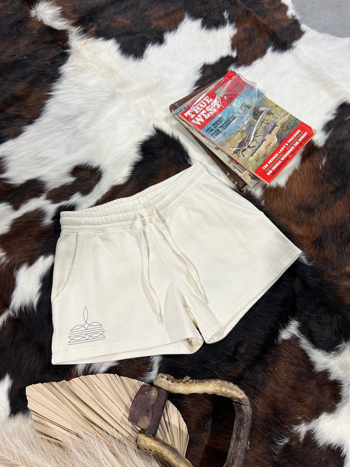Boot Stitch Shorts-Cream