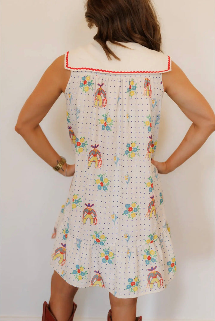Vintage Cowboy Polka Dot Dress