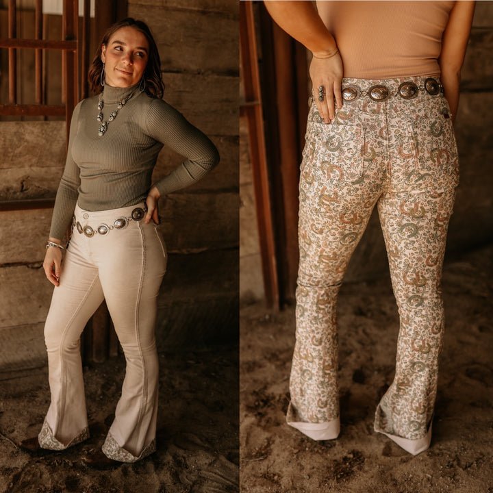 Floral Horse Shoe Flares-REVERSIBLE