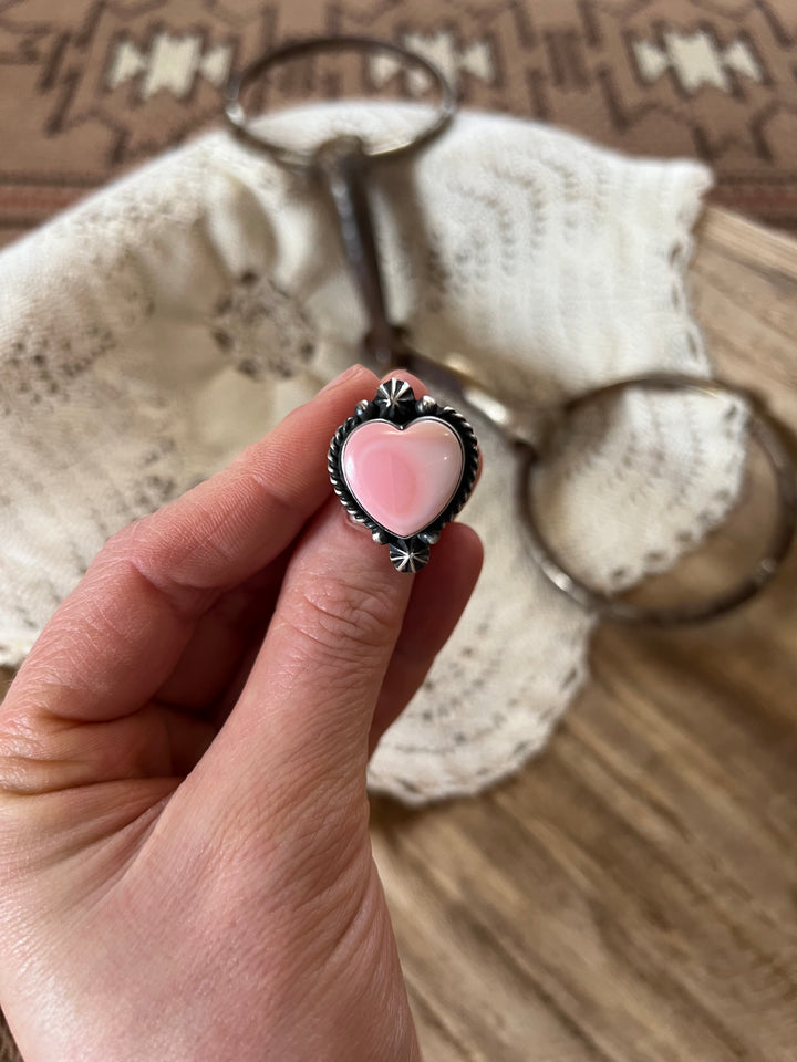 Pink Conch Heart Ring
