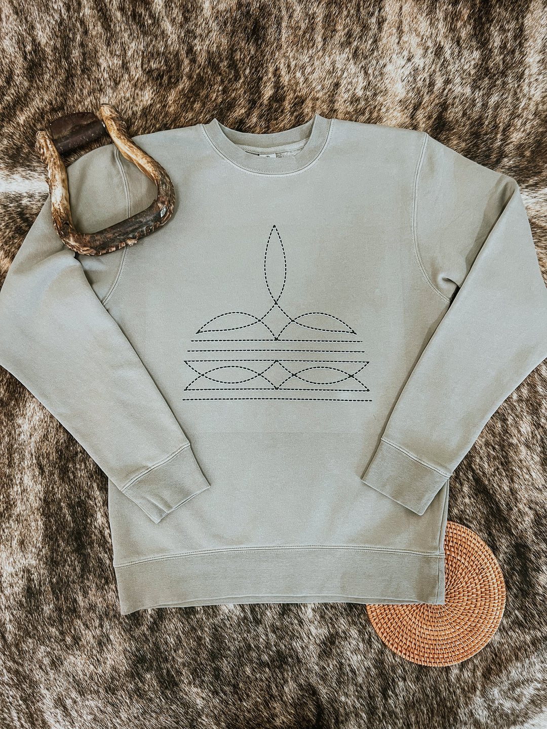 Boot Stitch Crewneck-Concrete