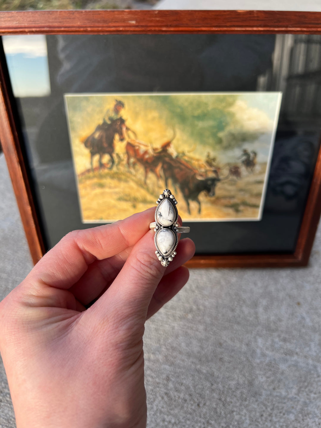 White Buffalo 2 Stone Ring