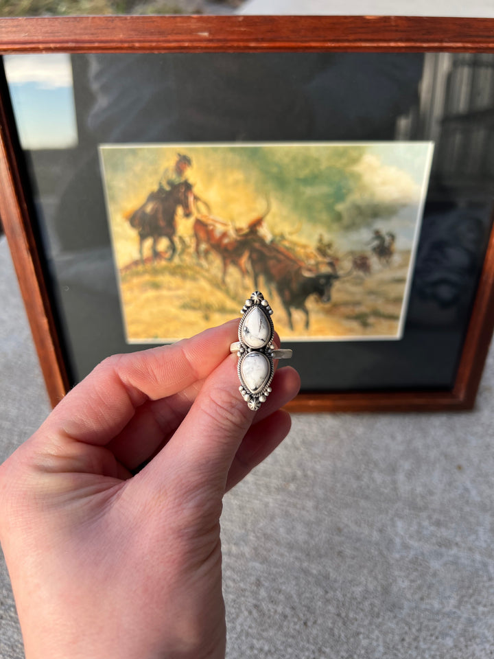 White Buffalo 2 Stone Ring