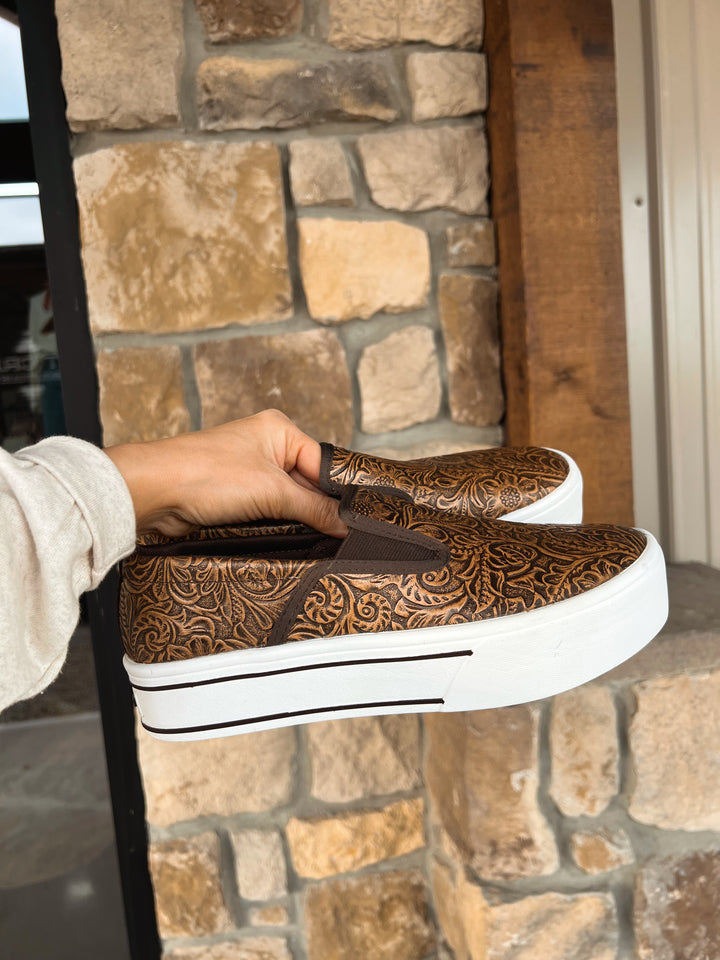 Ariat: Floral Emboss Slip On Shoes