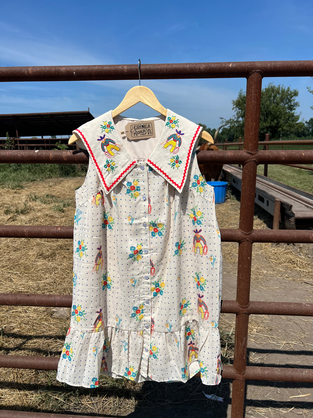 Vintage Cowboy Polka Dot Dress