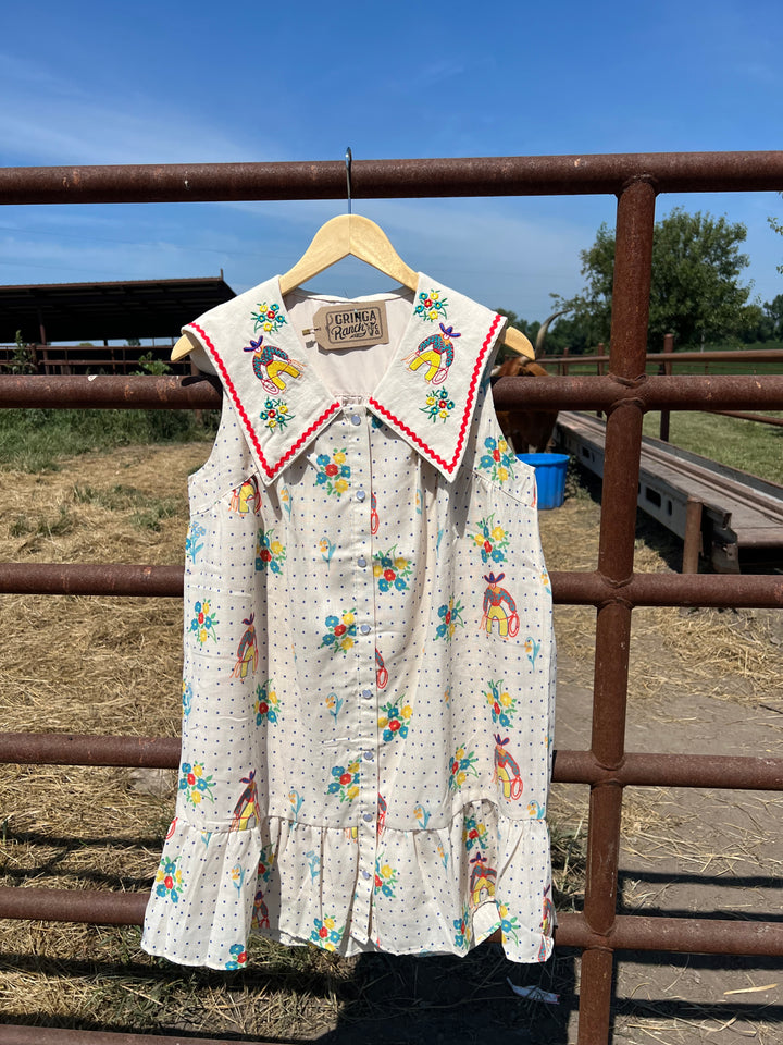 Vintage Cowboy Polka Dot Dress
