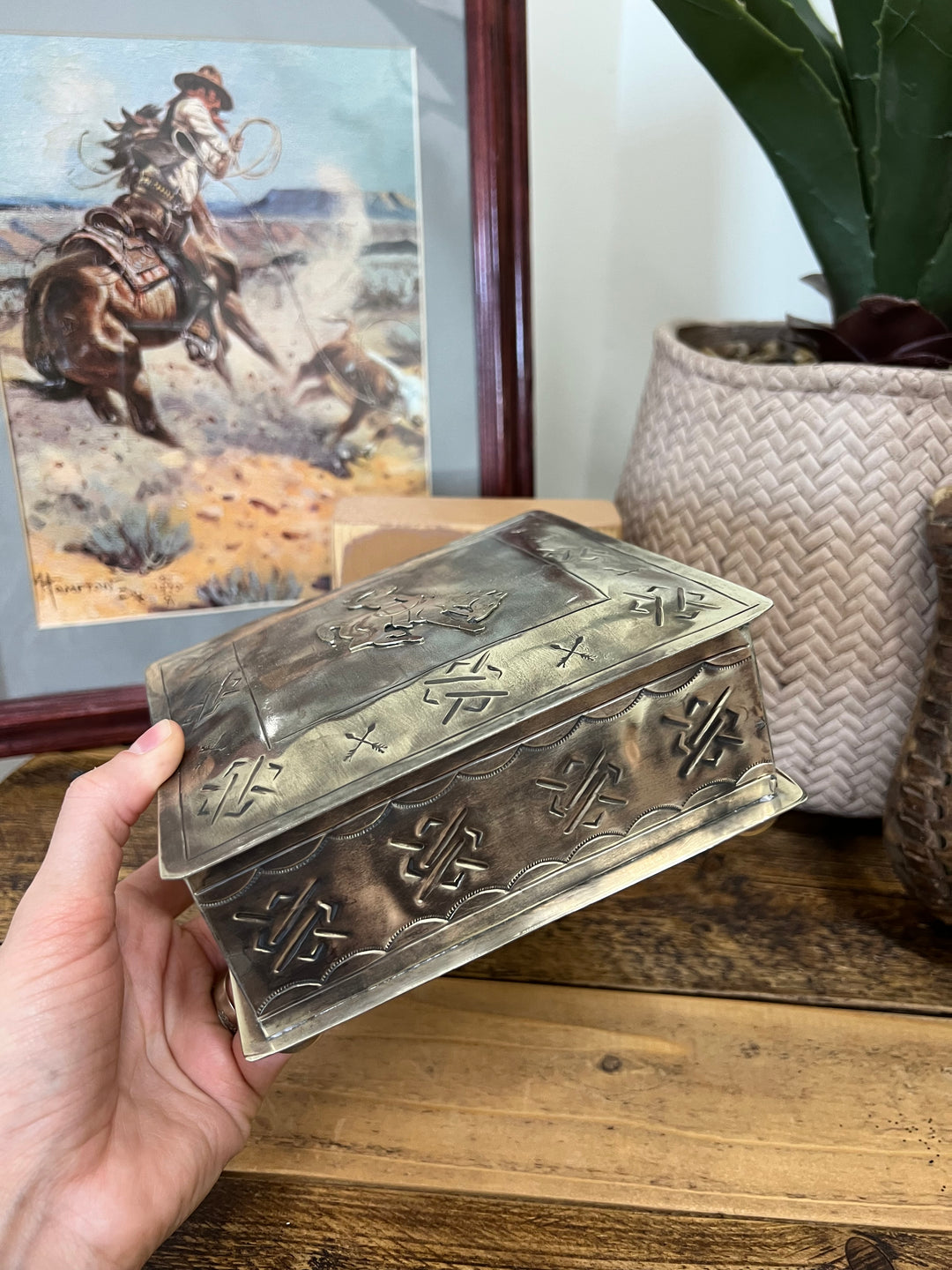 Bronc Silver Stamped Jewelry Box