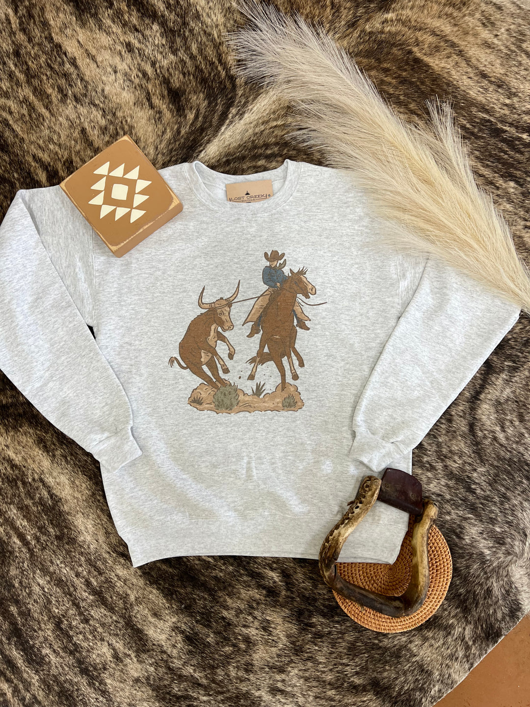 Steer Roper Crewneck-Ash