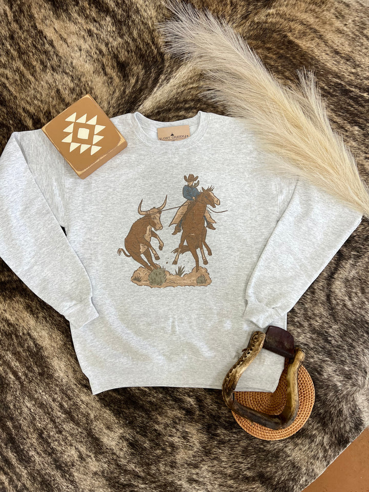 Steer Roper Crewneck-Ash