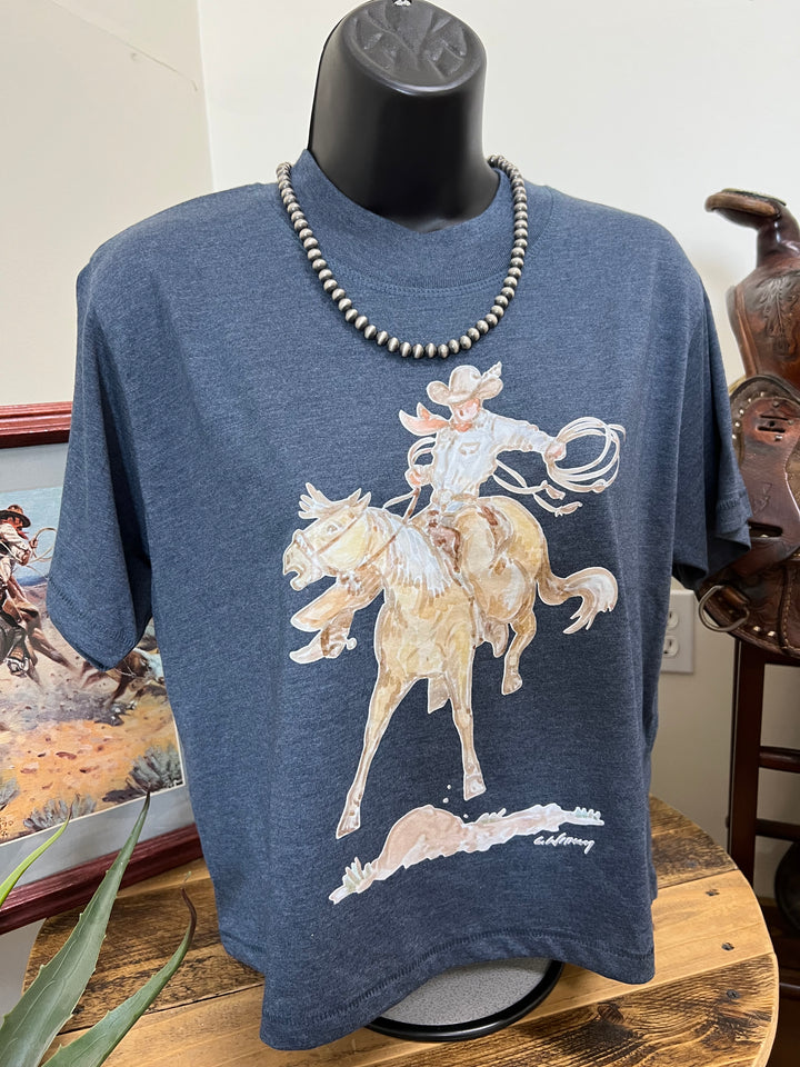 Wild One Slightly Crop Tee-Vintage Denim