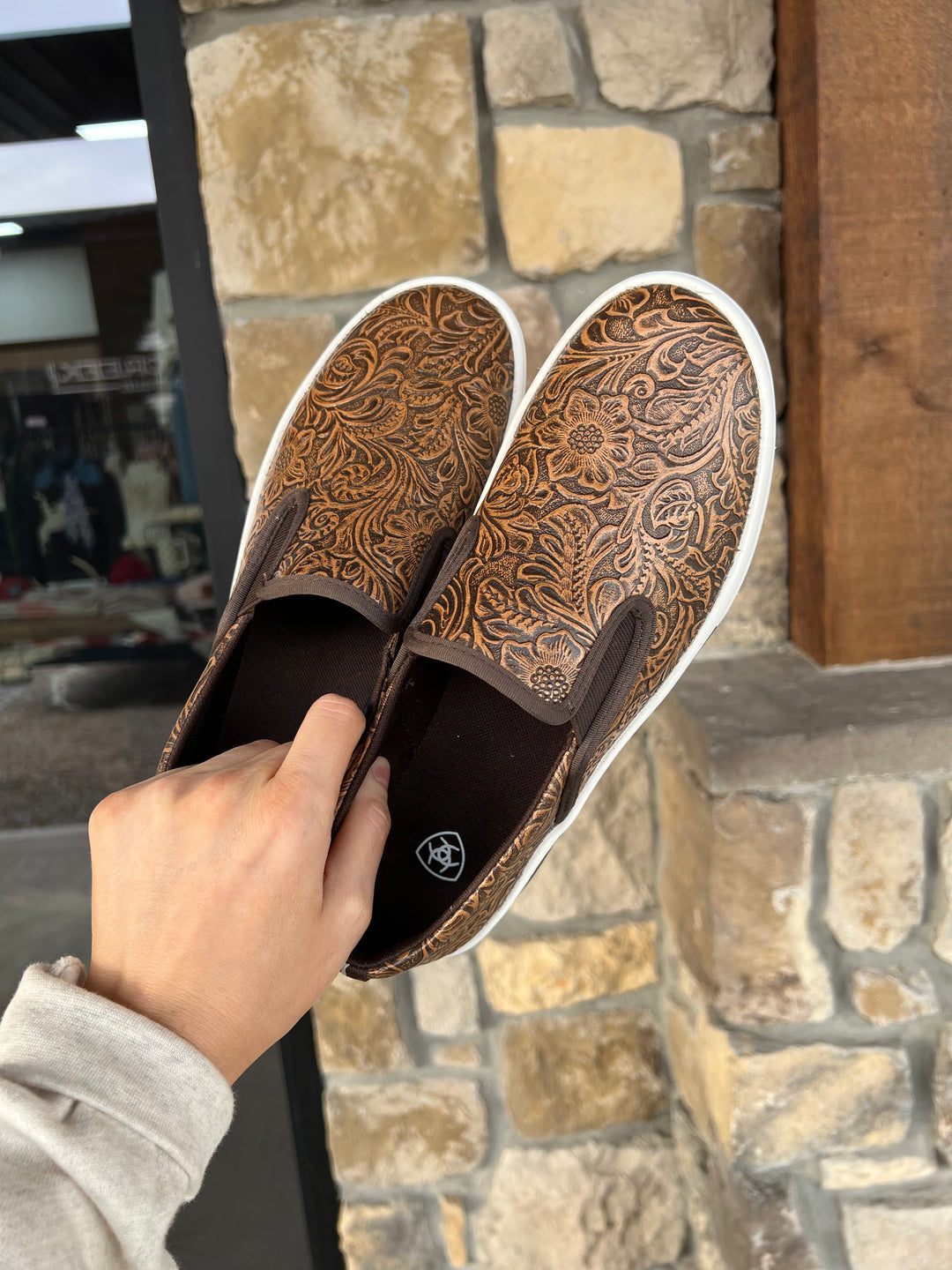 Ariat: Floral Emboss Slip On Shoes