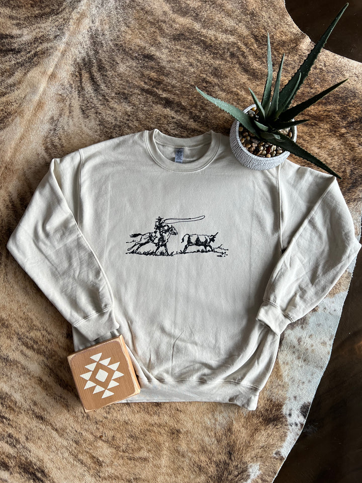 Rope Em’ Crewneck-Sand