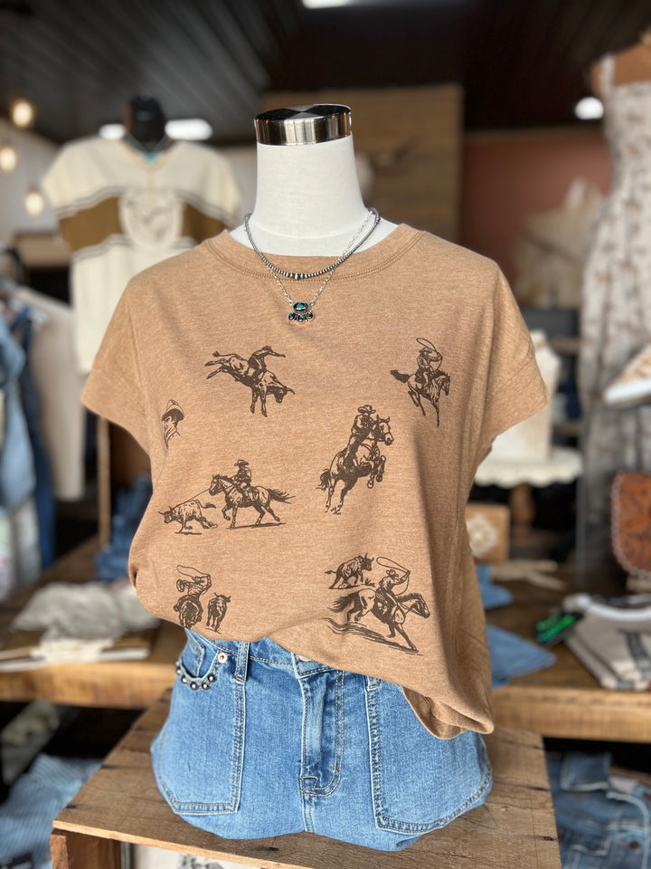 Cowboy Motif Relaxed Tee