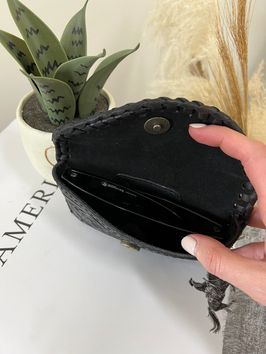 Leather Sunglasses Case-Black
