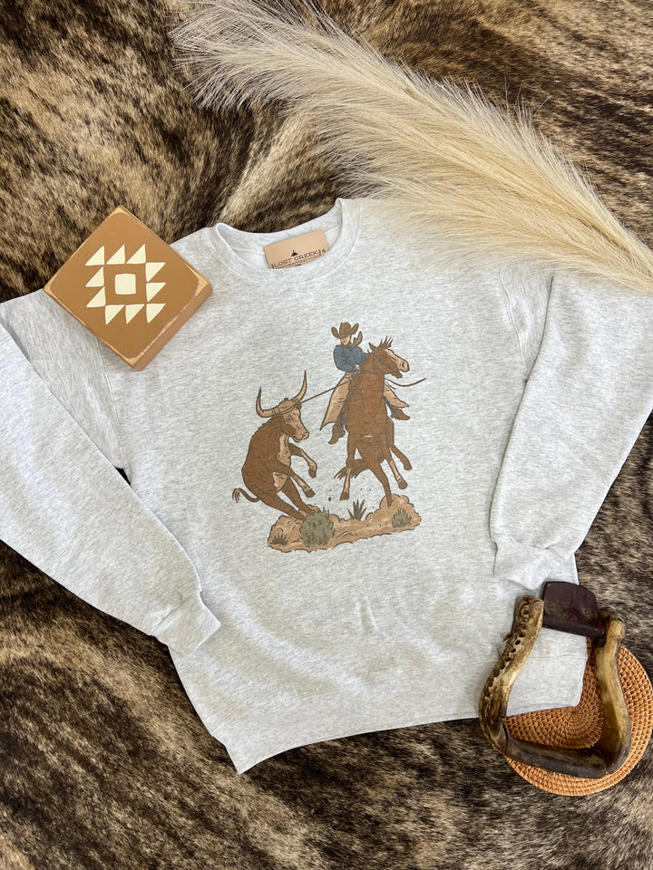 Steer Roper Crewneck-Ash