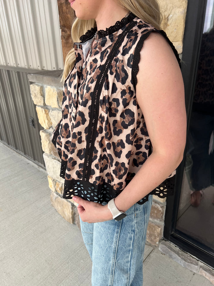 Leopard Lace Tank