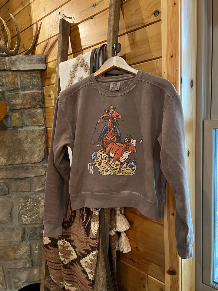Branded Roping Crop Crewneck