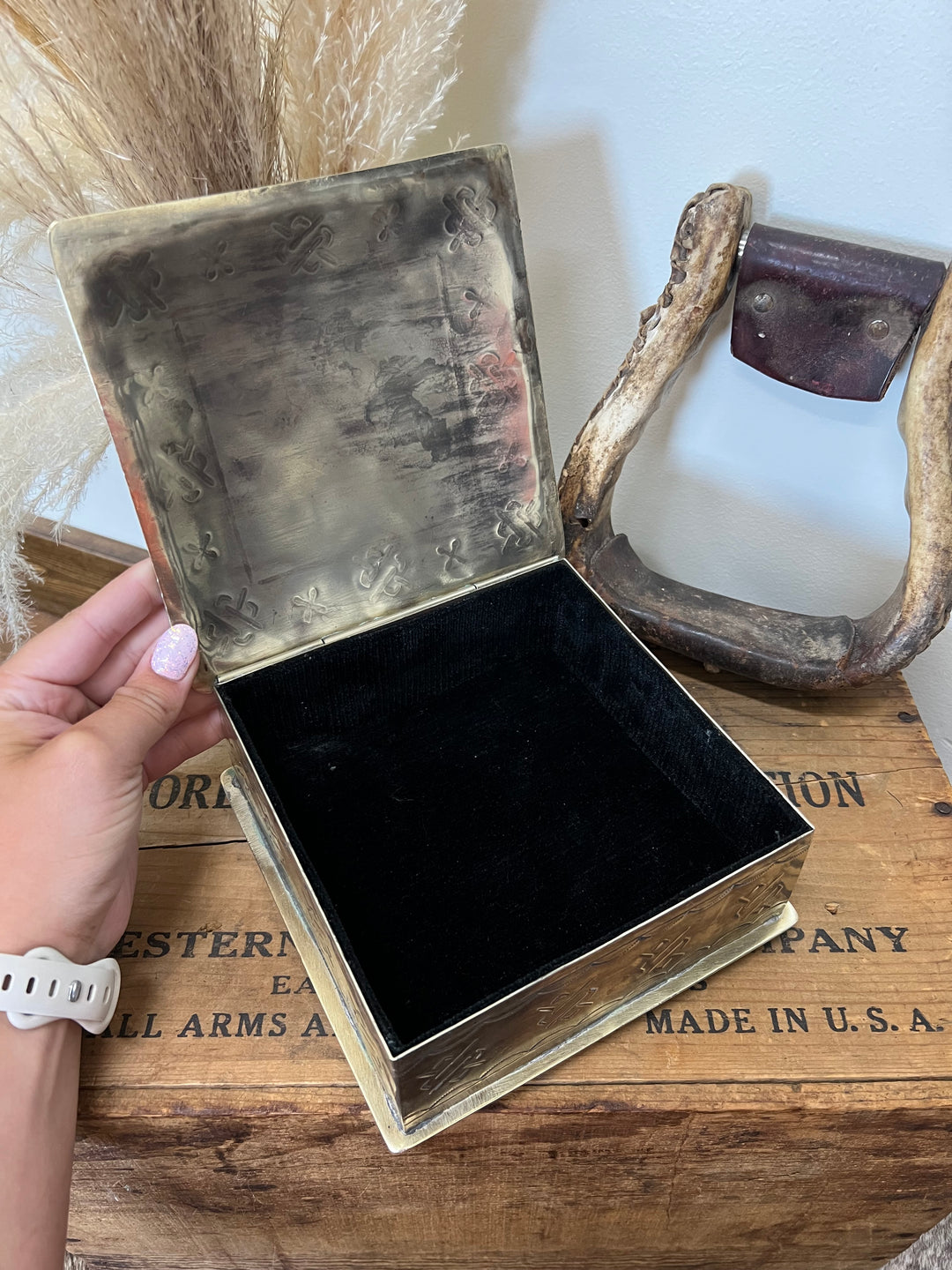 Bronc Silver Stamped Jewelry Box