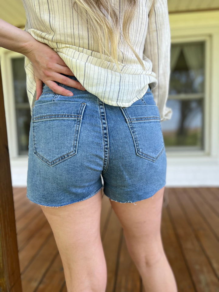 Studded Denim Shorts