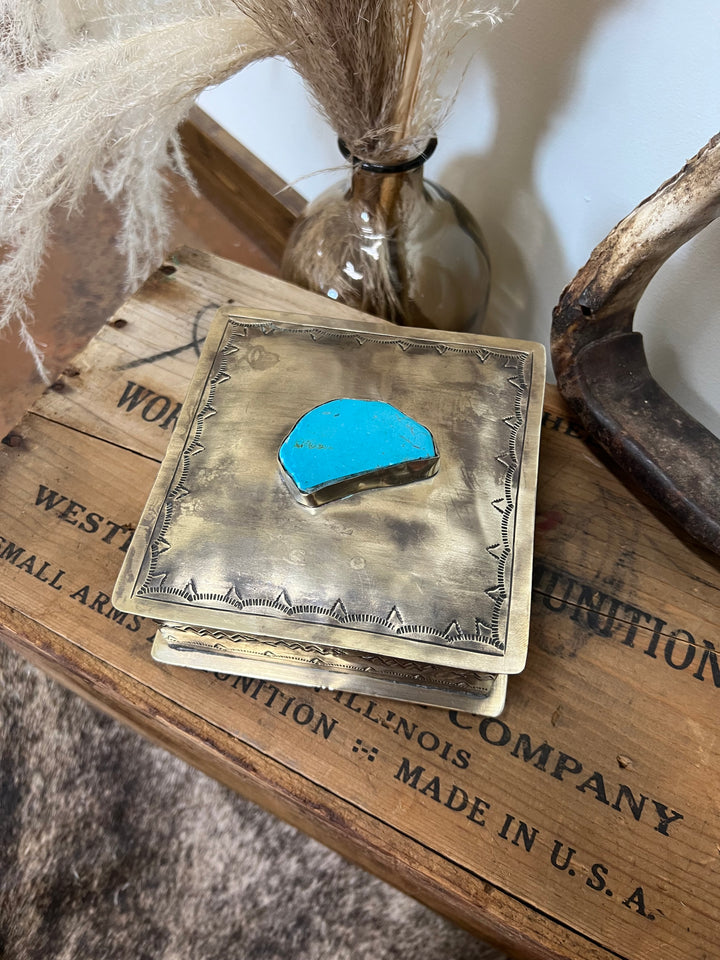 Turquoise Chunk Sterling Silver Jewelry Box