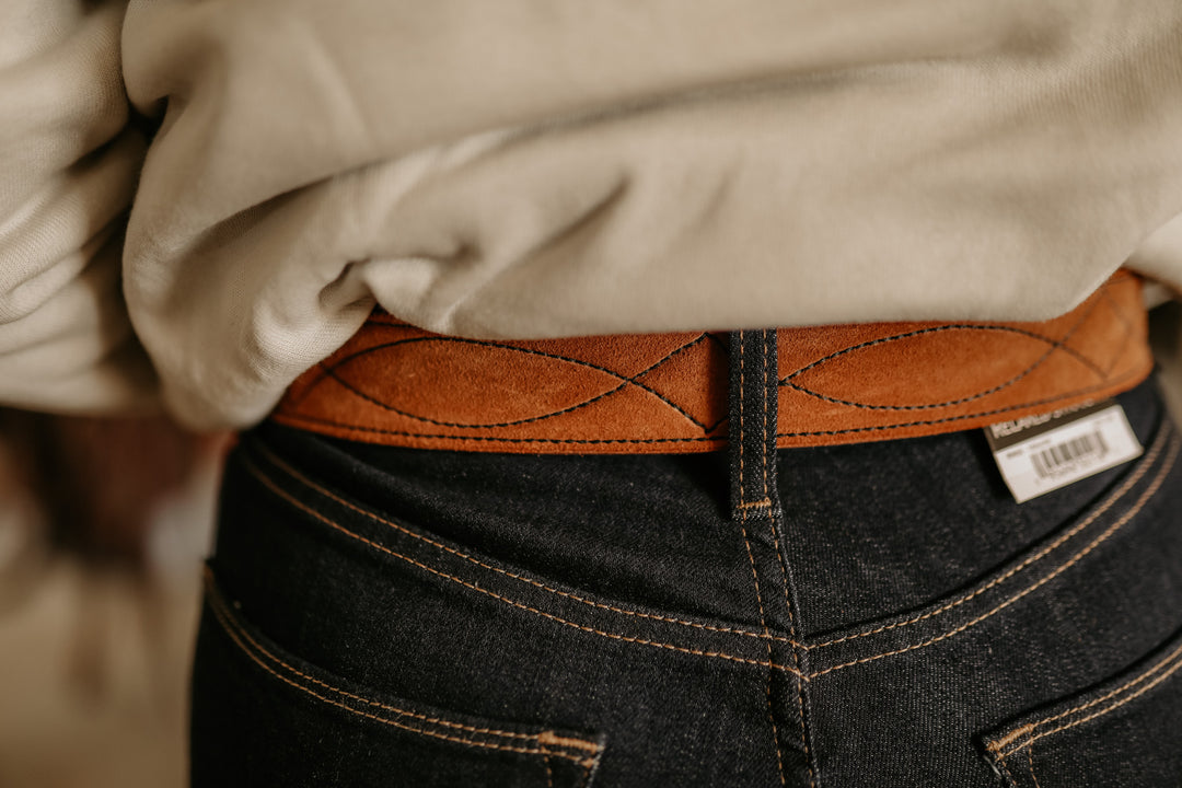 Desert Tan Rough Out Leather Belt
