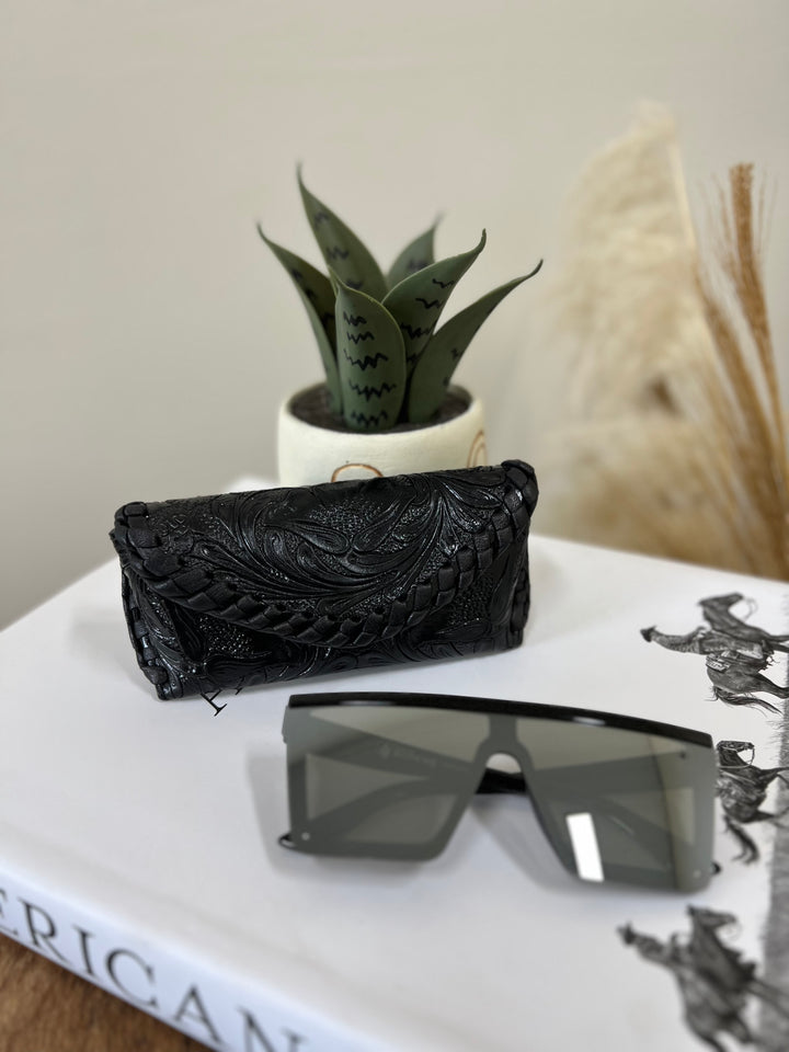 Leather Sunglasses Case-Black