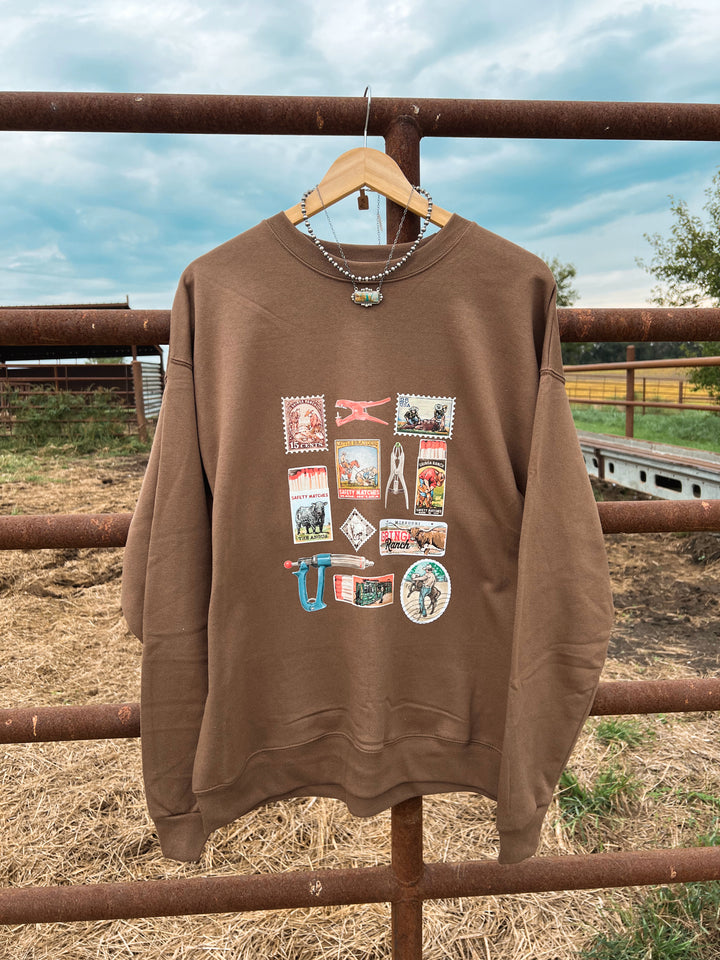 Cattle Stamp & Matchbox Crewneck
