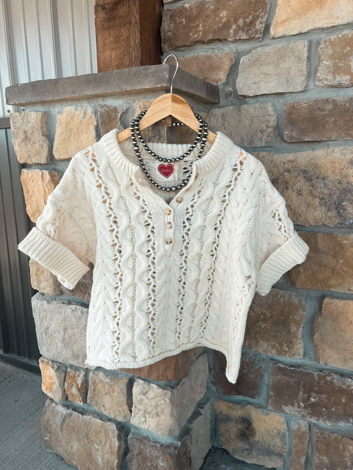 The Claire Sweater Top-Ivory