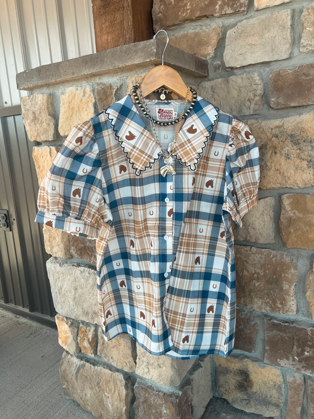 Plaid Horse Top