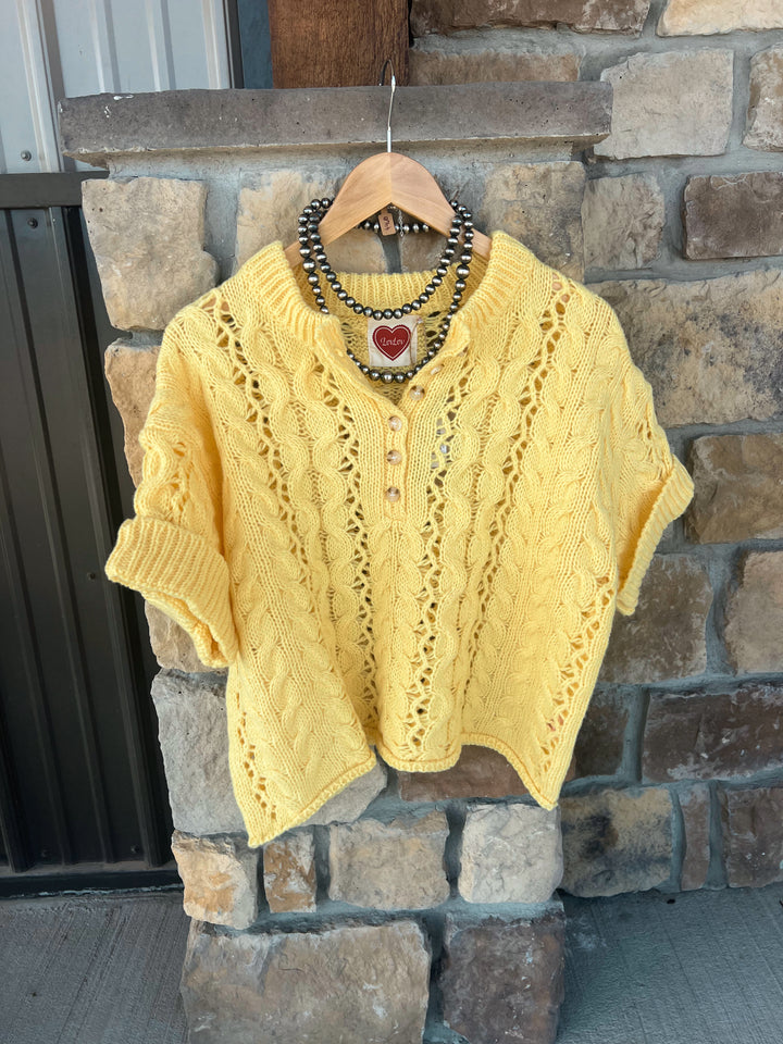 The Claire Sweater Top-Lemon