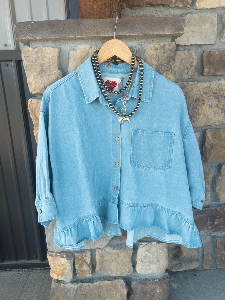 The Austin Washed Denim Top