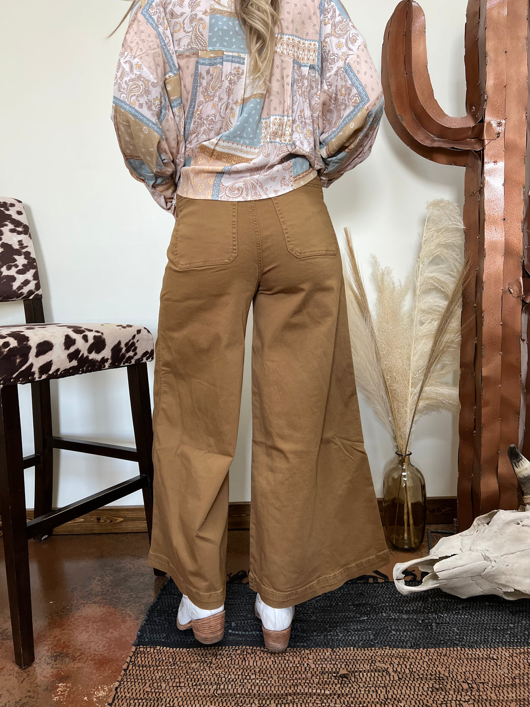 The Phoenix Camel Wide Leg Jeans{MEDIUM ONLY}
