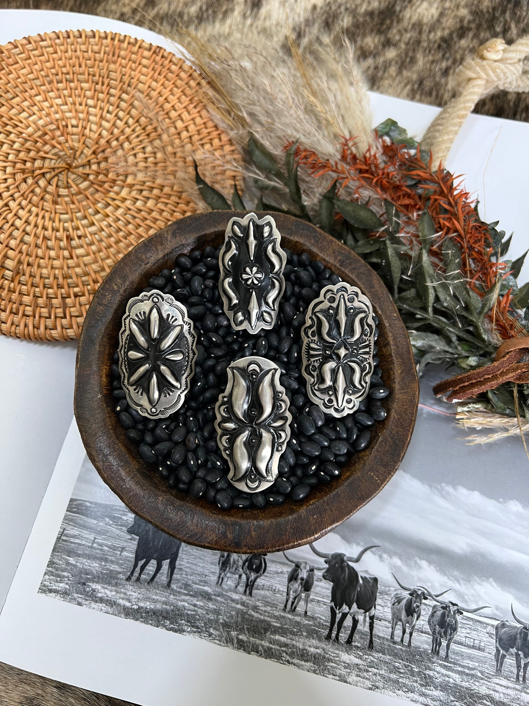 Stamped Adjustable Concho Ring