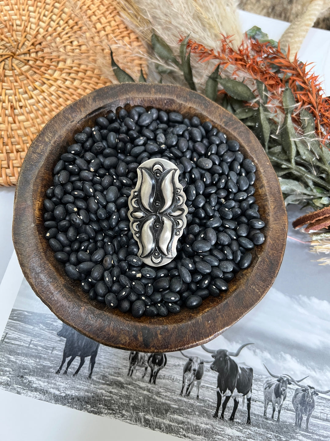 Stamped Adjustable Concho Ring
