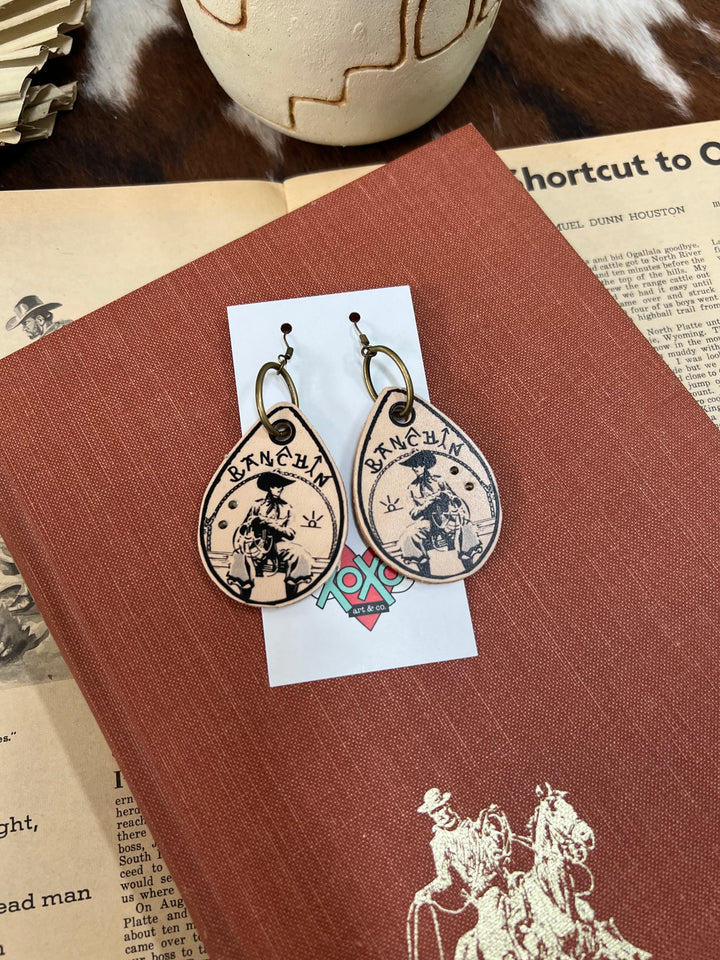 Ranchin’ Leather XOXO Earrings