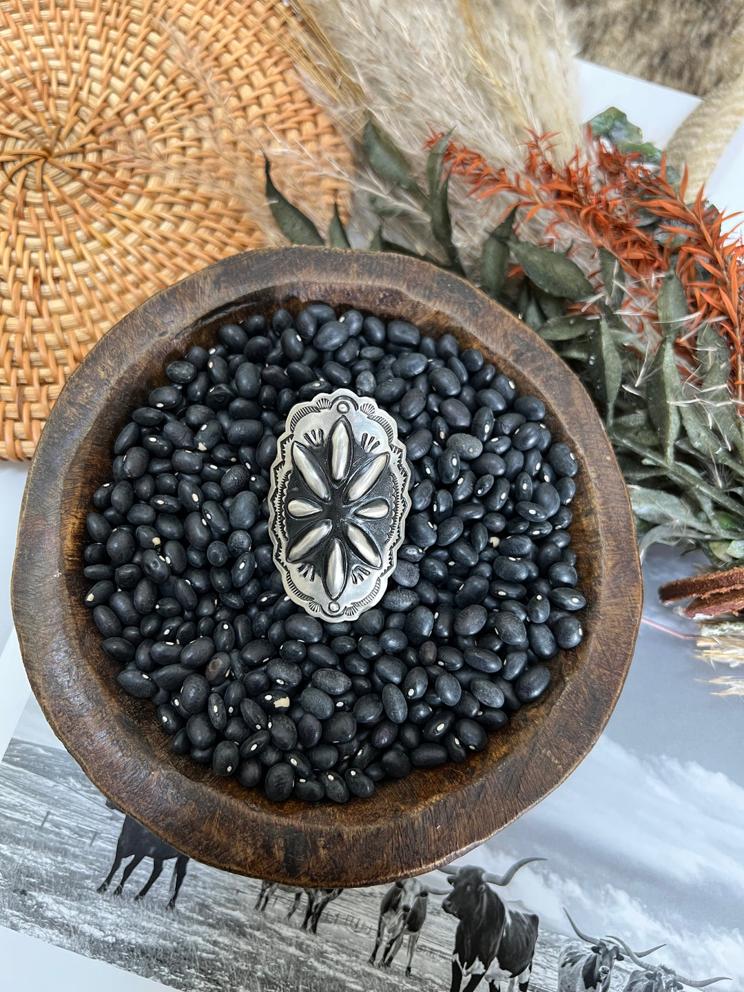 Stamped Adjustable Concho Ring