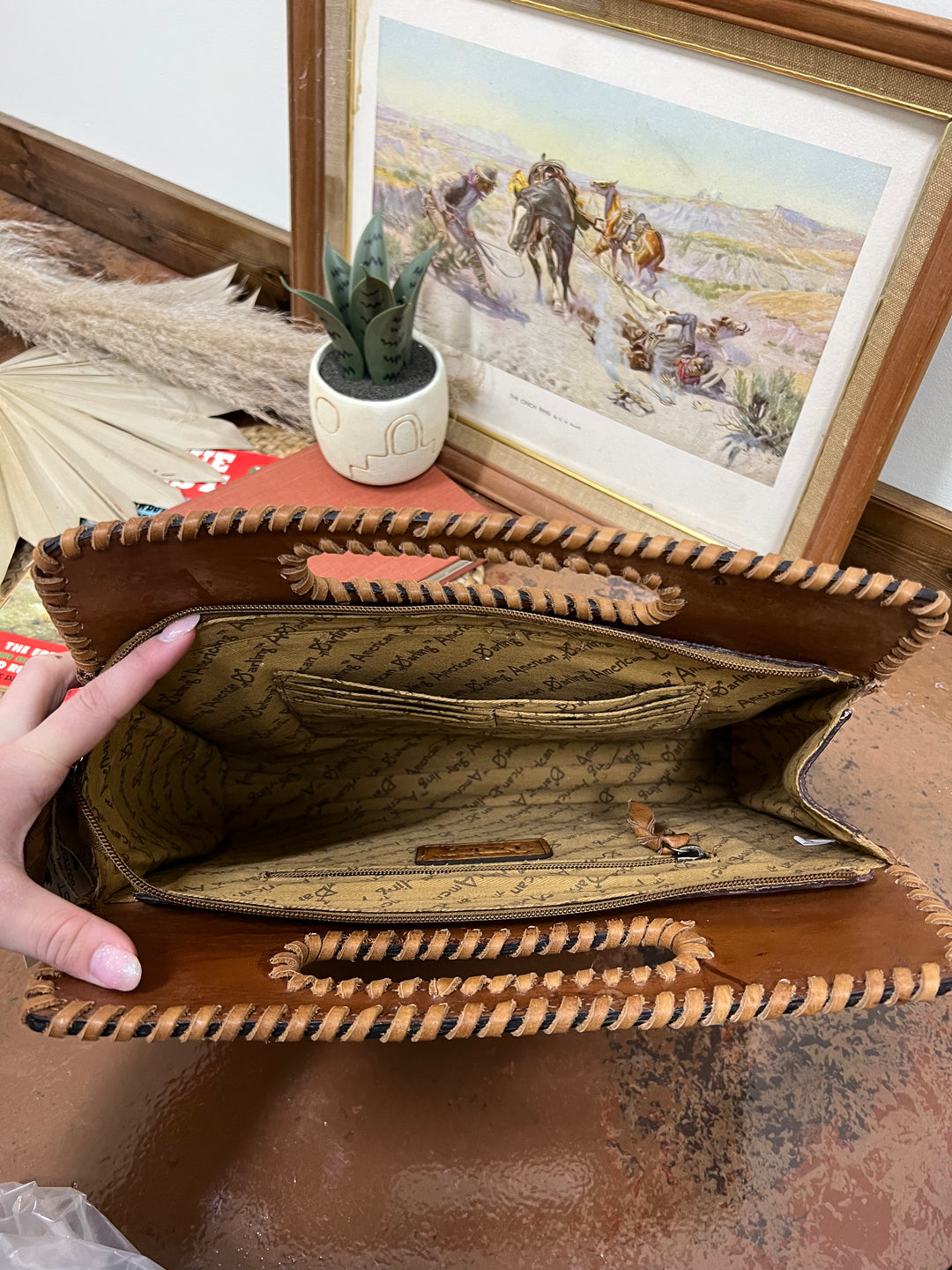 The Reid Tooled Leather Bag